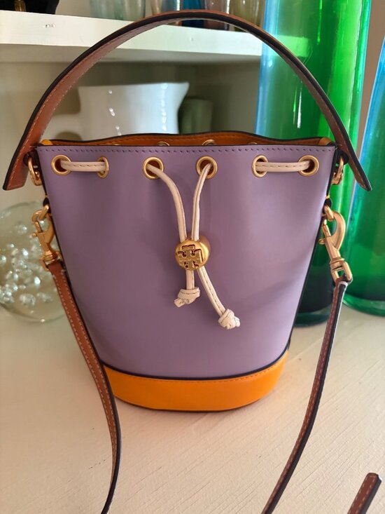 Tory Burch Handbags - Tory Burch Colorblock Bucket Bag Multicolor Summer Crossbody Tote